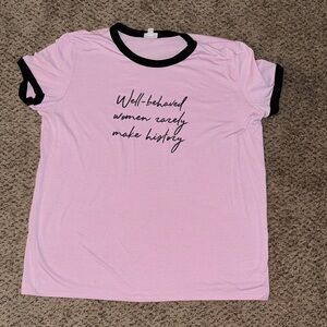 LuLaRoe Pink Top with Black Collar